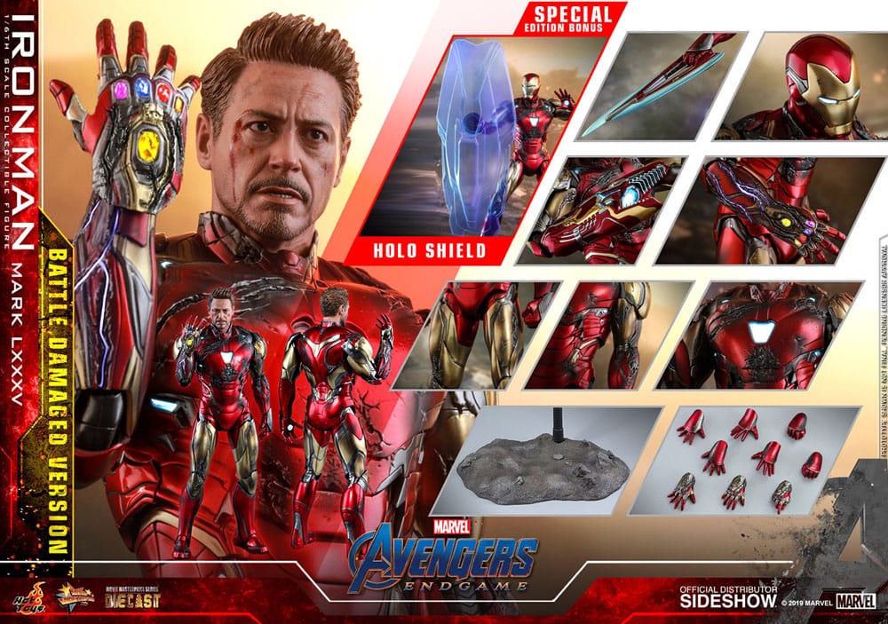 Hot Toys Avengers Endgame Iron Man Mark LXXXV (Battle Damaged Version) Special Edition Diecast 1/6 Actionfigur
