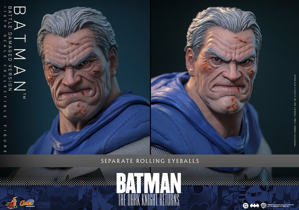 Hot Toys Batman: The Dark Knight Returns Comic Masterpiece Actionfigur 1/6 Batman (Battle Damaged Version) 32 cm