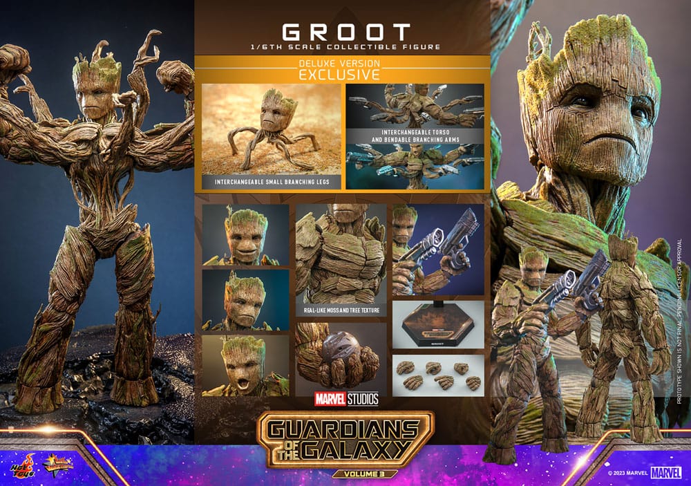 Hot Toys Guardians of the Galaxy Vol. 3 Groot (Deluxe Version) 1/6 Actionfigur Movie Masterpiece 32 m