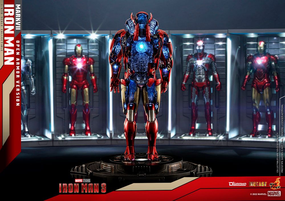 Hot Toys Iron Man 3 Iron Man Mark VII (Open Armor Version) 1/6 Diorama Actionfigur