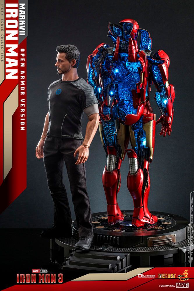 Hot Toys Iron Man 3 Iron Man Mark VII (Open Armor Version) 1/6 Diorama Actionfigur