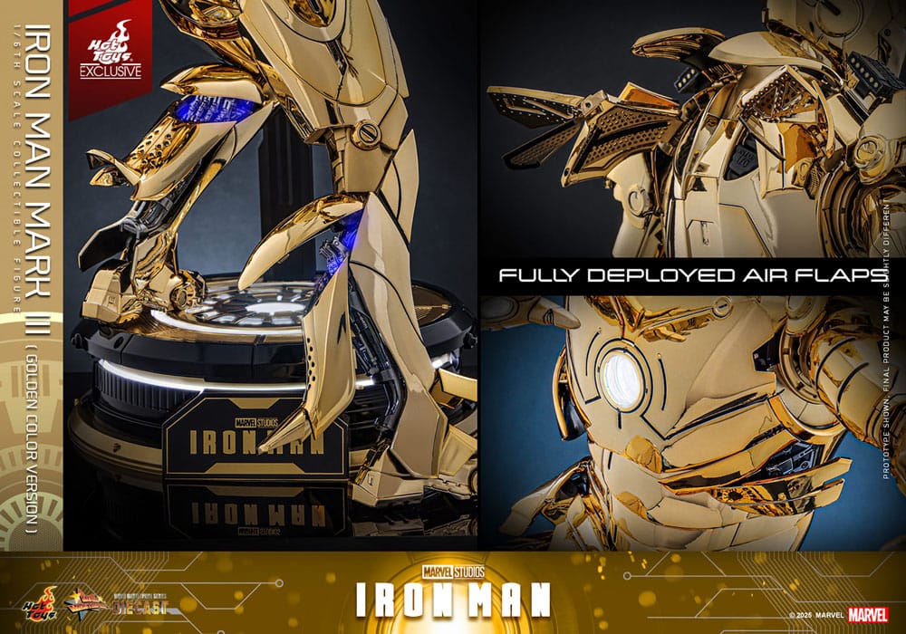 Hot Toys Iron Man Mark III (Gold Color Version) Exclusive Diecast 1/6 Actionfigur