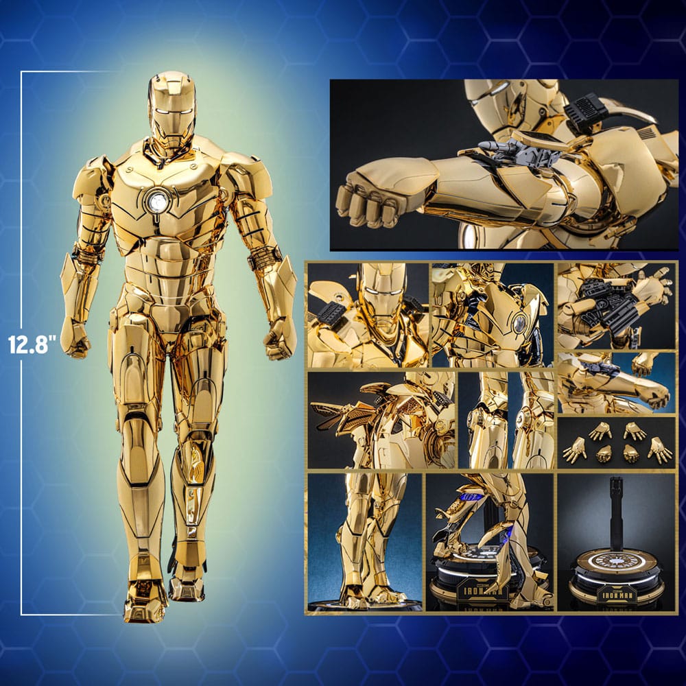 Hot Toys Iron Man Mark III (Gold Color Version) Exclusive Diecast 1/6 Actionfigur