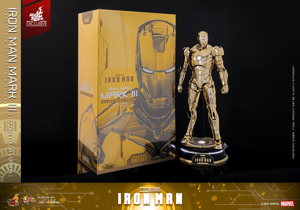 Hot Toys Iron Man Mark III (Gold Color Version) Exclusive Diecast 1/6 Actionfigur