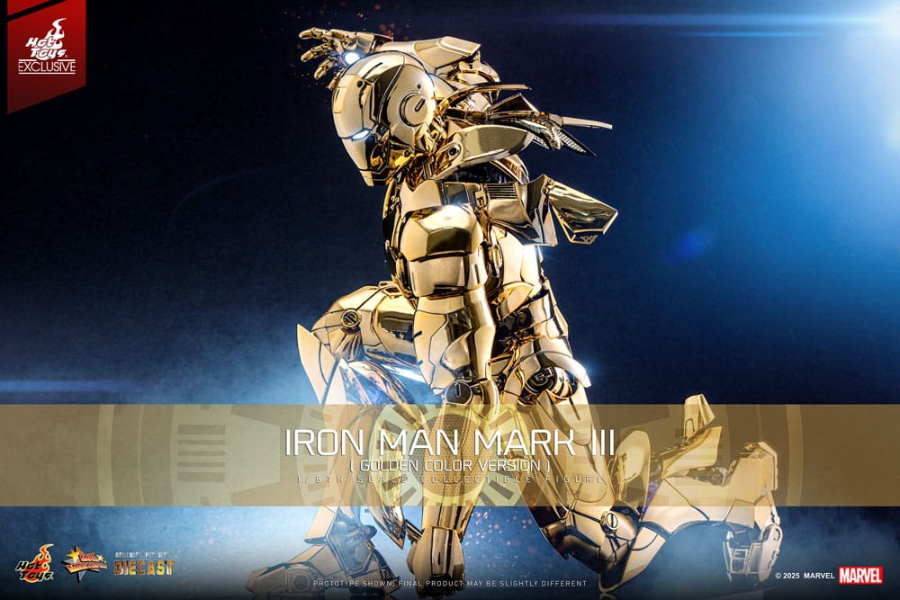 Hot Toys Iron Man Mark III (Gold Color Version) Exclusive Diecast 1/6 Actionfigur