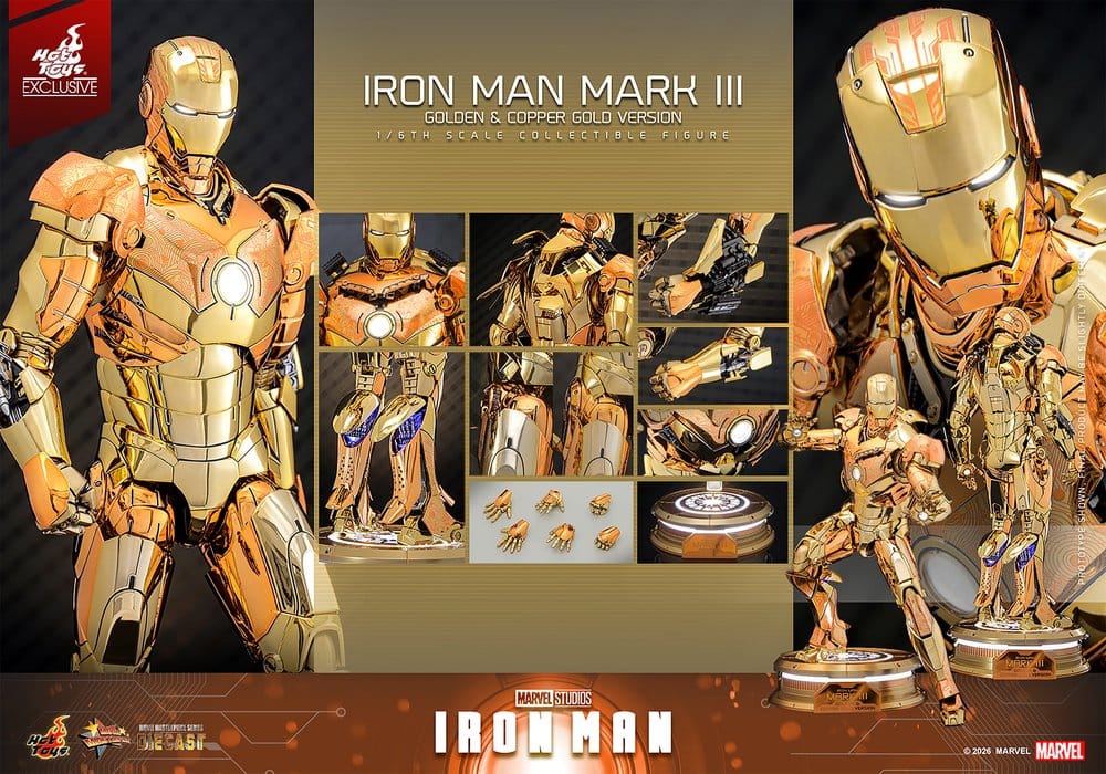 Hot Toys Iron Man Mark III Golden Version Hot Toys Exclusive 1/6 Actionfigur