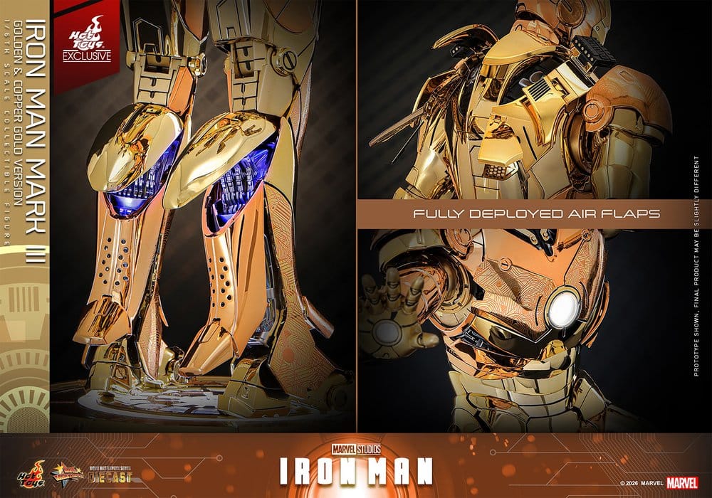 Hot Toys Iron Man Mark III Golden Version Hot Toys Exclusive 1/6 Actionfigur
