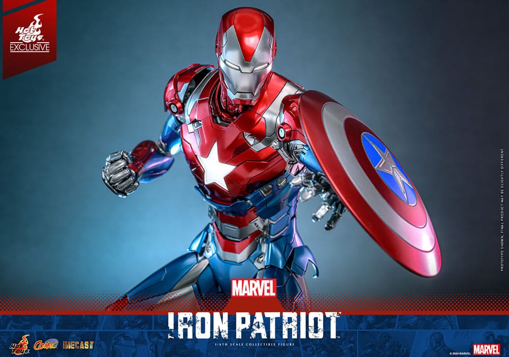 Hot Toys Marvel Comic Iron Patriot Diecast Exclusive 1/6 Masterpiece Actionfigur 32 cm