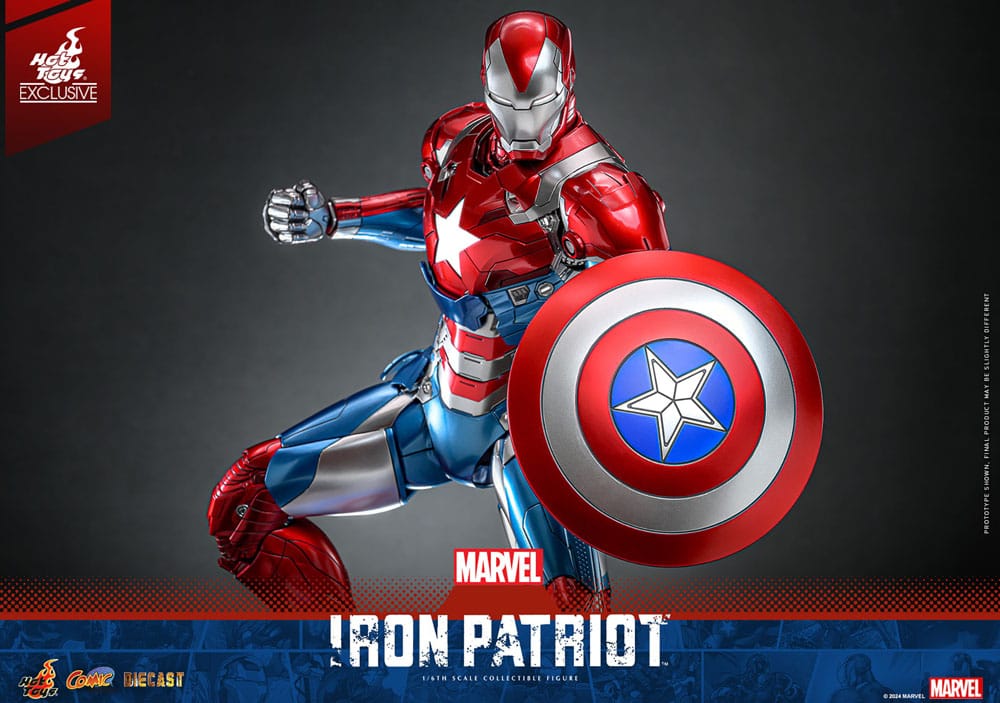 Hot Toys Marvel Comic Iron Patriot Diecast Exclusive 1/6 Masterpiece Actionfigur 32 cm