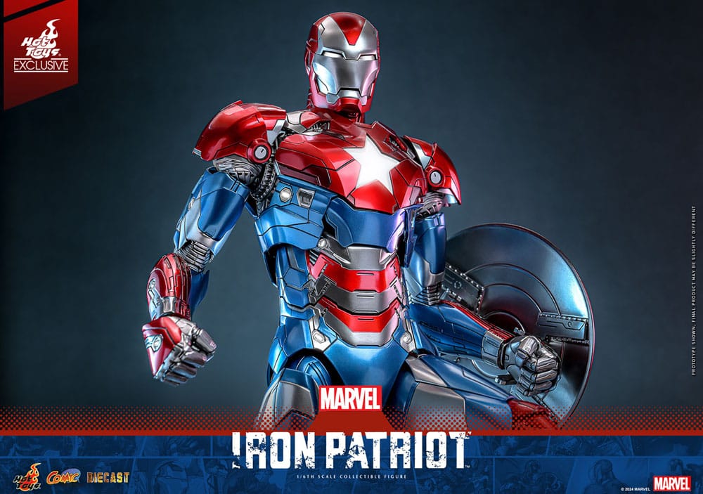 Hot Toys Marvel Comic Iron Patriot Diecast Exclusive 1/6 Masterpiece Actionfigur 32 cm