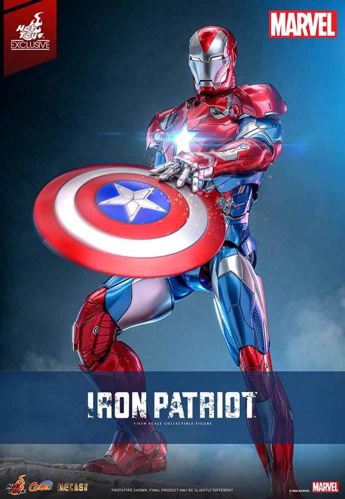 Hot Toys Marvel Comic Iron Patriot Diecast Exclusive 1/6 Masterpiece Actionfigur 32 cm