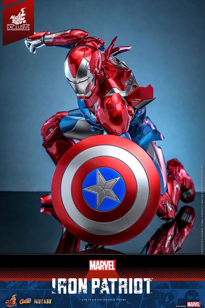 Hot Toys Marvel Comic Iron Patriot Diecast Exclusive 1/6 Masterpiece Actionfigur 32 cm