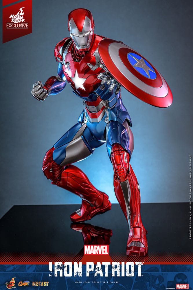 Hot Toys Marvel Comic Iron Patriot Diecast Exclusive 1/6 Masterpiece Actionfigur 32 cm