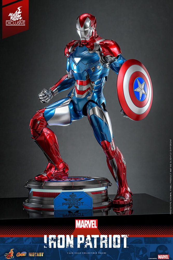 Hot Toys Marvel Comic Iron Patriot Diecast Exclusive 1/6 Masterpiece Actionfigur 32 cm