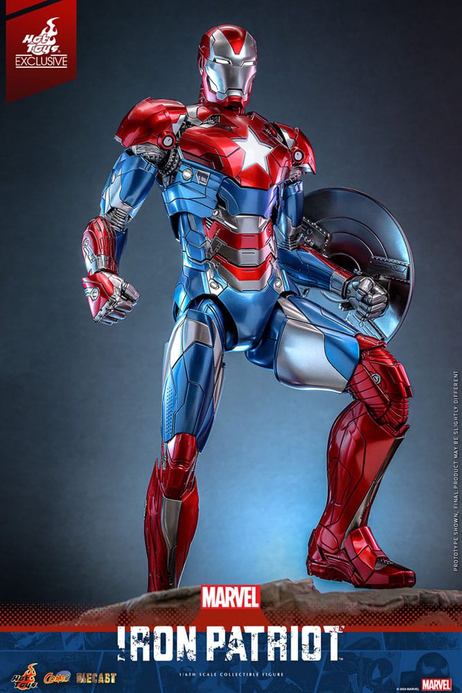 Hot Toys Marvel Comic Iron Patriot Diecast Exclusive 1/6 Masterpiece Actionfigur 32 cm