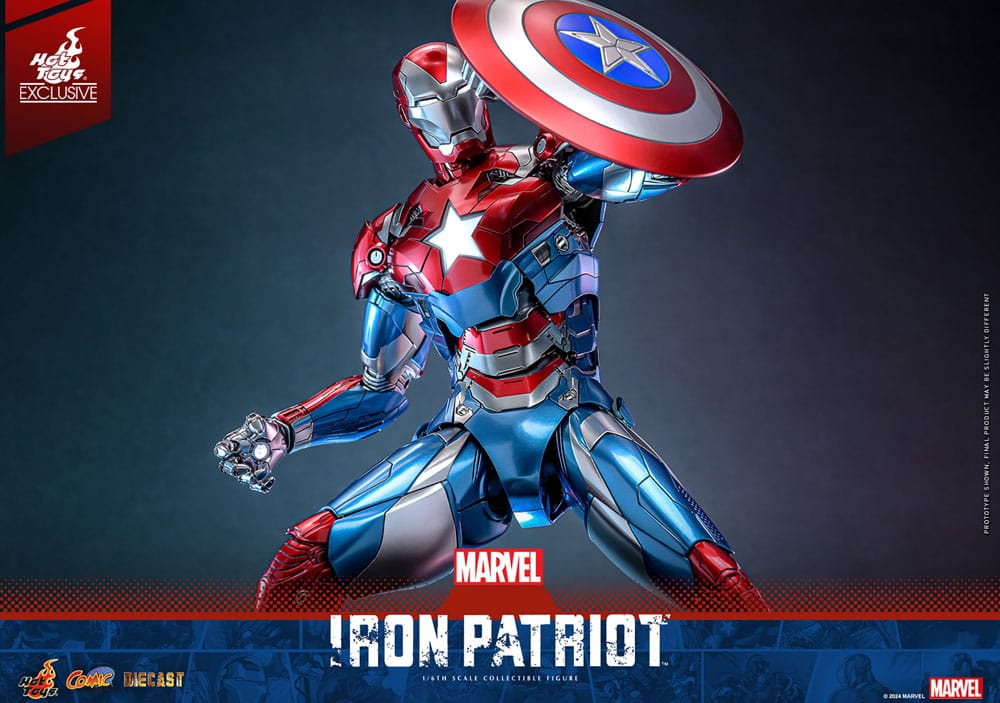 Hot Toys Marvel Comic Iron Patriot Diecast Exclusive 1/6 Masterpiece Actionfigur 32 cm