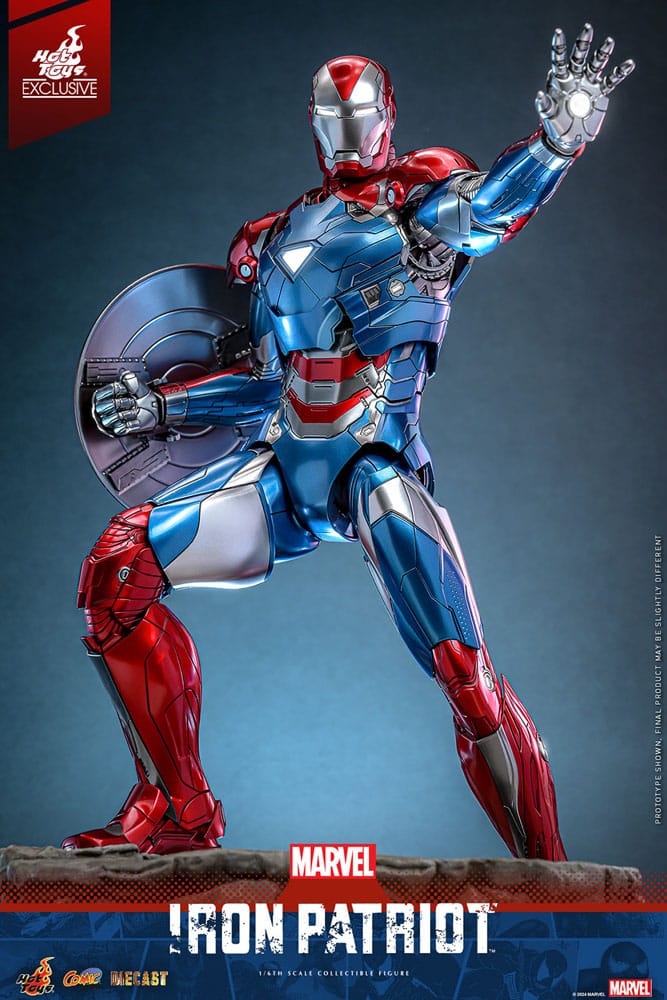 Hot Toys Marvel Comic Iron Patriot Diecast Exclusive 1/6 Masterpiece Actionfigur 32 cm