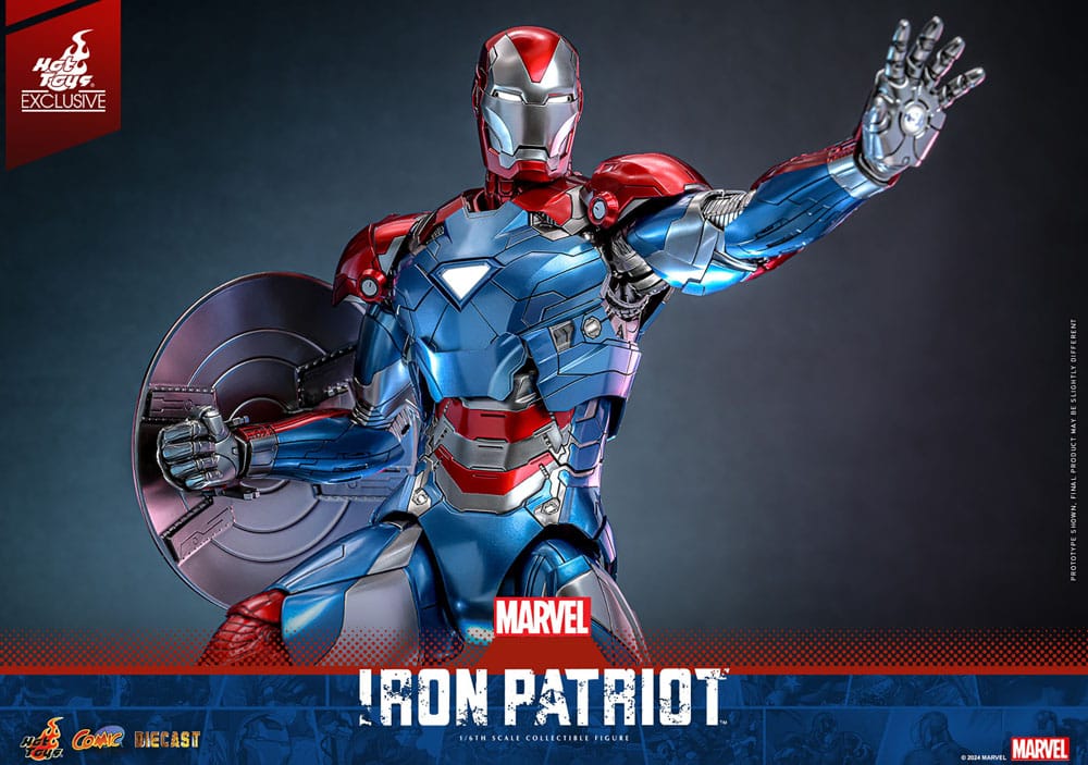 Hot Toys Marvel Comic Iron Patriot Diecast Exclusive 1/6 Masterpiece Actionfigur 32 cm