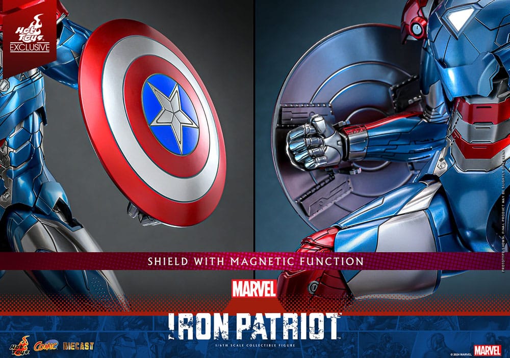 Hot Toys Marvel Comic Iron Patriot Diecast Exclusive 1/6 Masterpiece Actionfigur 32 cm