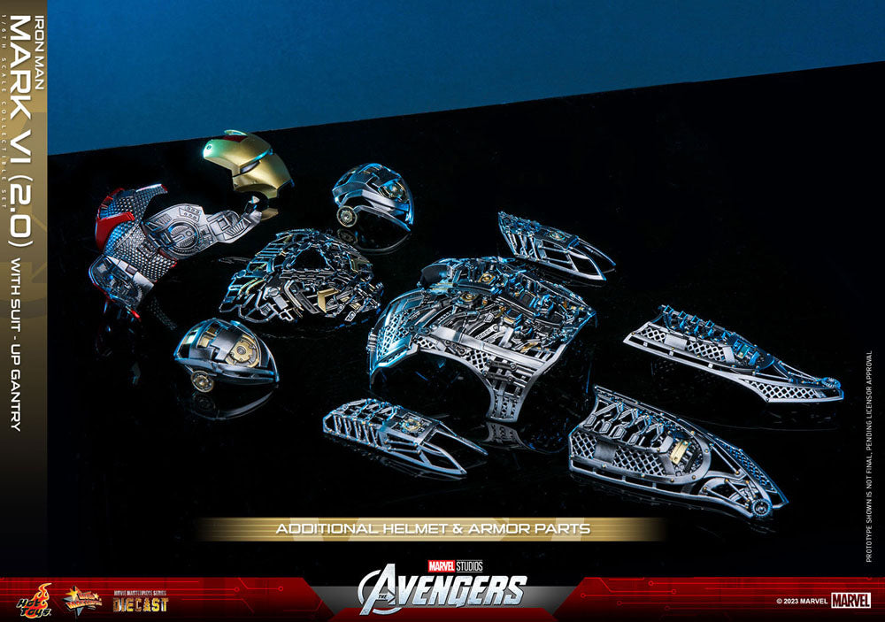 Hot Toys Marvel’s The Avengers Iron Man Mark VI (2.0) mit Suit-Up Gantry Diecast 1/6 Actionfigur