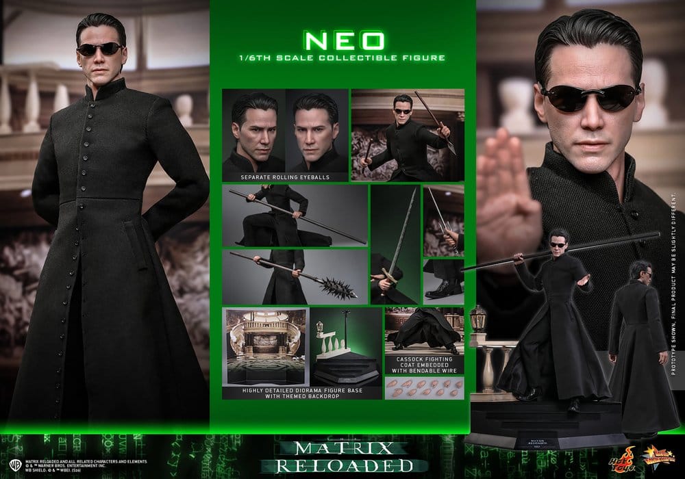 Hot Toys Matrix Movie Masterpiece Action Figur 1/6 Neo 31 cm