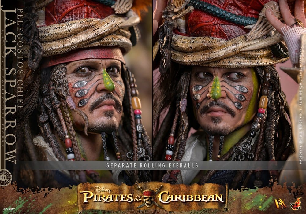 Hot Toys Pirates of the Caribbean – Fluch der Karibik 2 Pelegostos Chief Jack Sparrow DX 1/6 Actionfigur