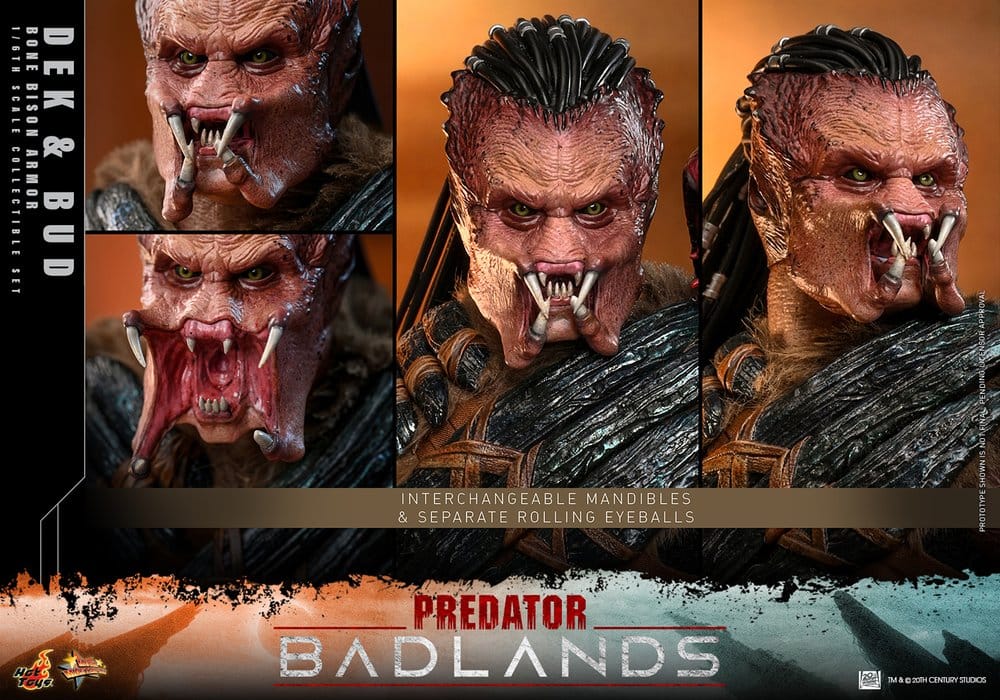 Hot Toys Predator: Badlands Movie Masterpiece Actionfiguren 2er-Pack 1/6 Dek (Bone Bison Armor) and Bud 31 cm