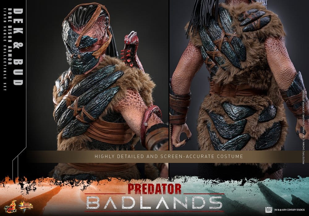 Hot Toys Predator: Badlands Movie Masterpiece Actionfiguren 2er-Pack 1/6 Dek (Bone Bison Armor) and Bud 31 cm