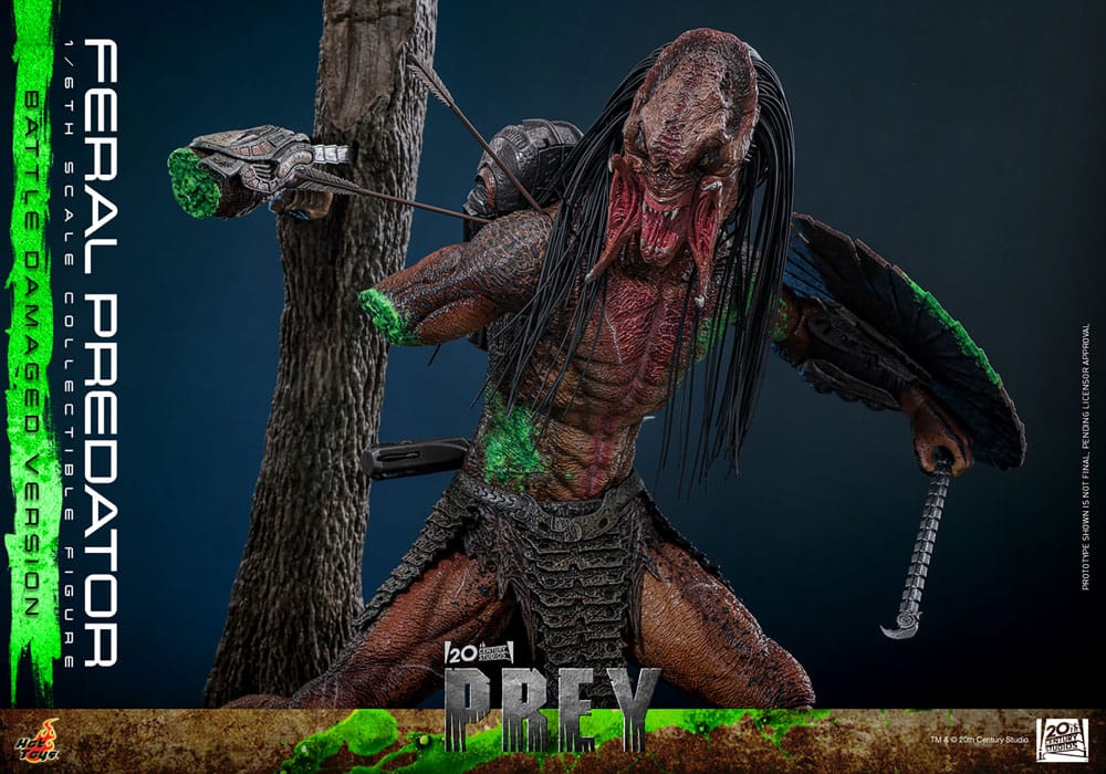 Hot Toys Prey Actionfigur 1/6 Feral Predator (Battle Damaged Version) 37 cm