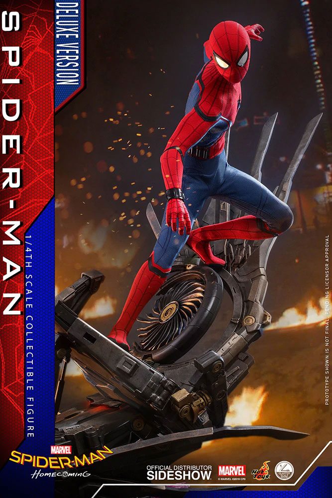Hot Toys Spider-Man Homecoming QS015 Deluxe Version 1/4 Actionfigur - Beschädigte Verpackung