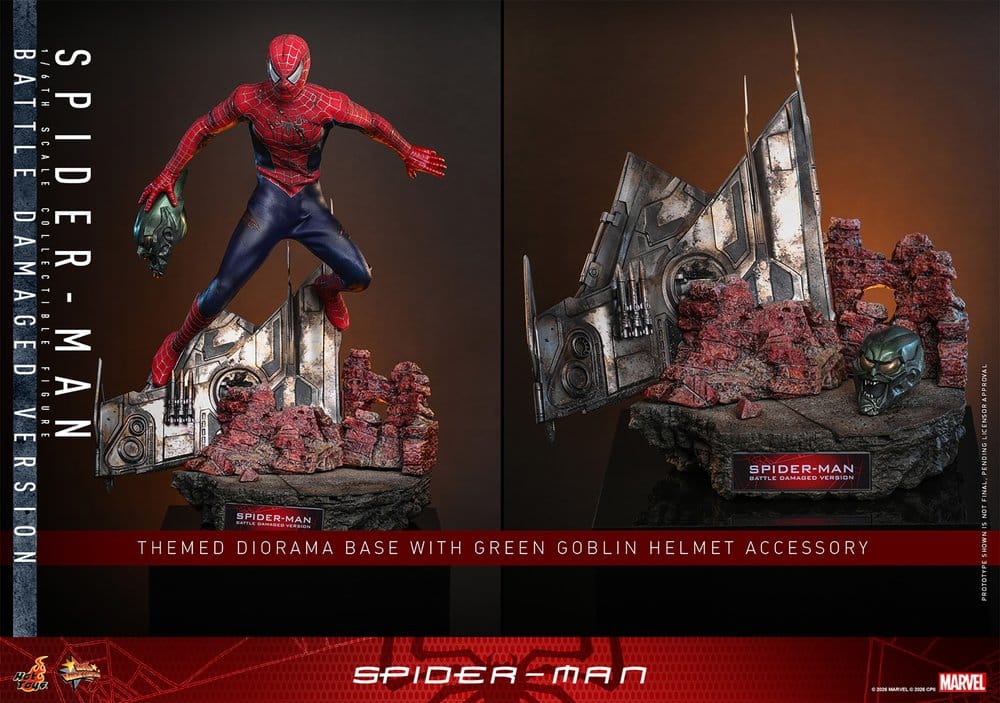 Hot Toys Spider-Man Movie Masterpiece Actionfigur 1/6 Spider-Man (Battle Damaged Version) 30 cm