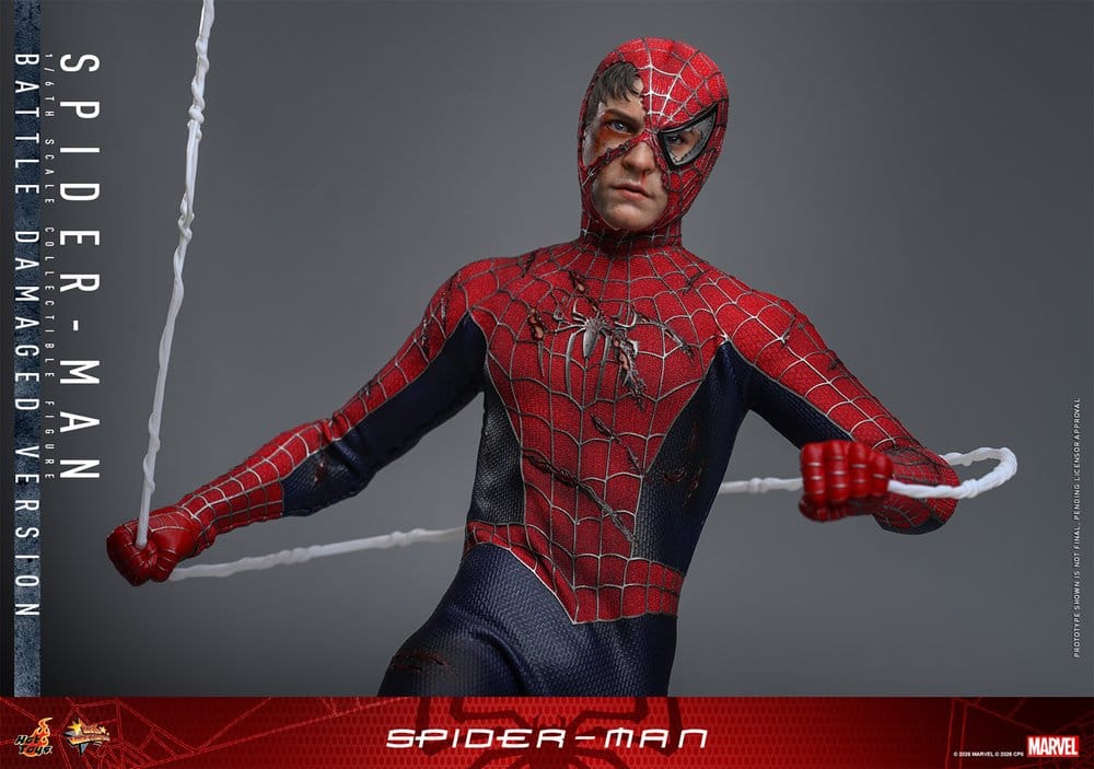 Hot Toys Spider-Man Movie Masterpiece Actionfigur 1/6 Spider-Man (Battle Damaged Version) 30 cm