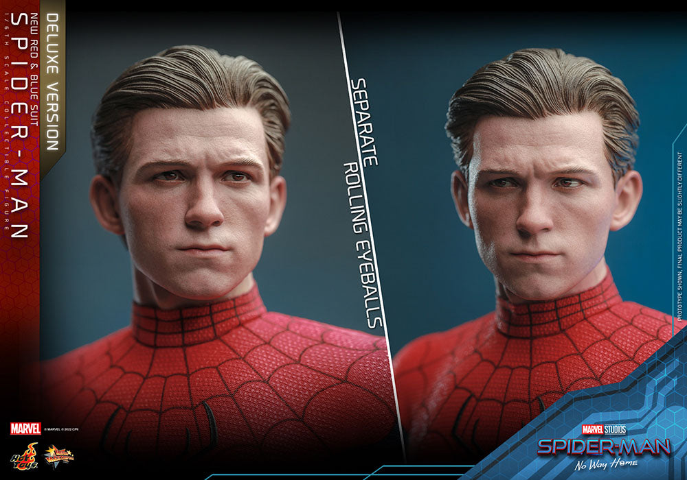 Hot Toys Spider-Man No Way Home Spider-Man (New Red and Blue Suit) (Deluxe Version) 1/6 Actionfigur Movie Masterpiece