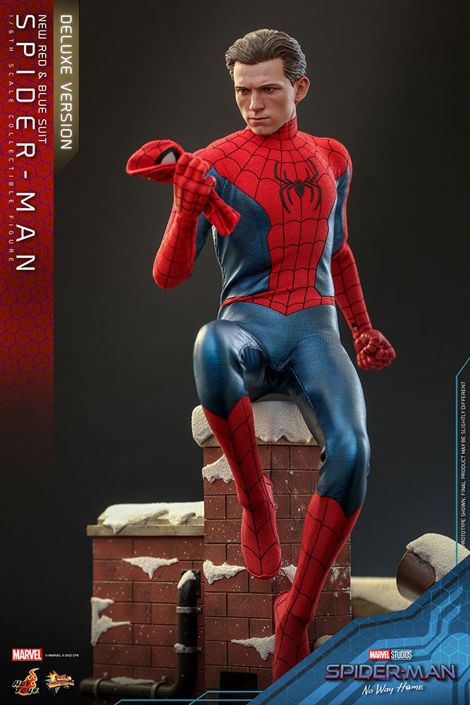 Hot Toys Spider-Man No Way Home Spider-Man (New Red and Blue Suit) (Deluxe Version) 1/6 Actionfigur Movie Masterpiece