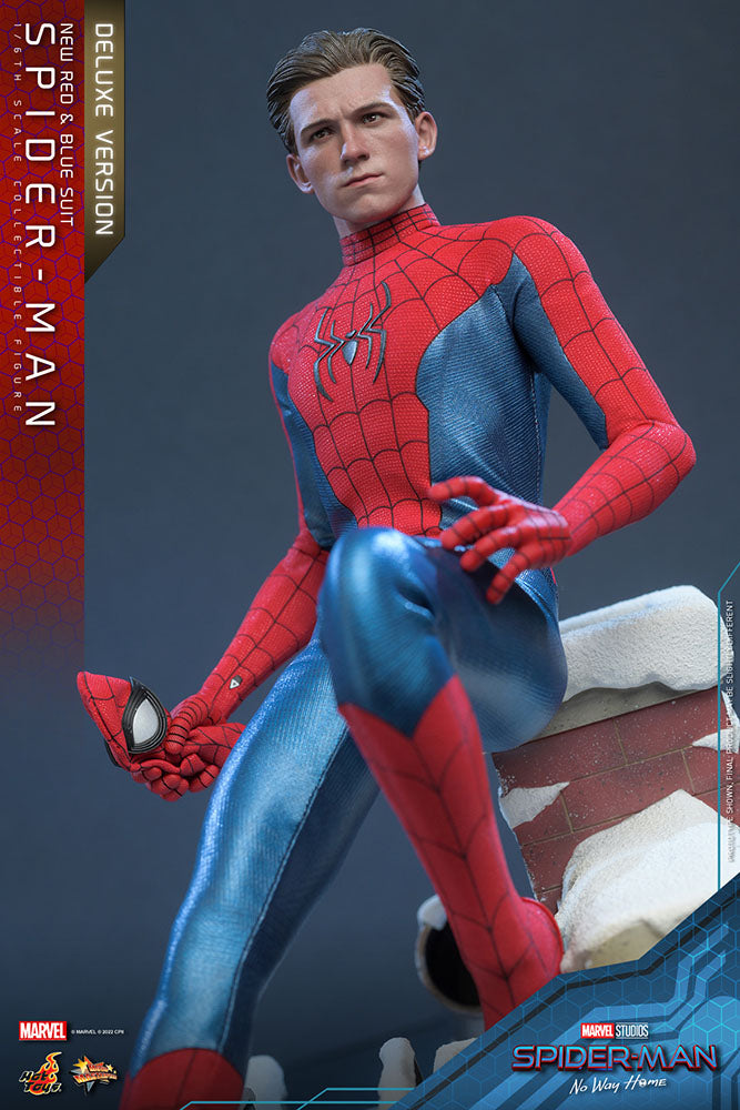 Hot Toys Spider-Man No Way Home Spider-Man (New Red and Blue Suit) (Deluxe Version) 1/6 Actionfigur Movie Masterpiece