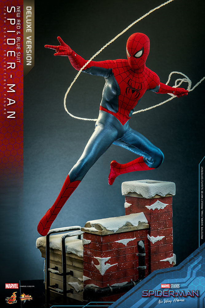 Hot Toys Spider-Man No Way Home Spider-Man (New Red and Blue Suit) (Deluxe Version) 1/6 Actionfigur Movie Masterpiece