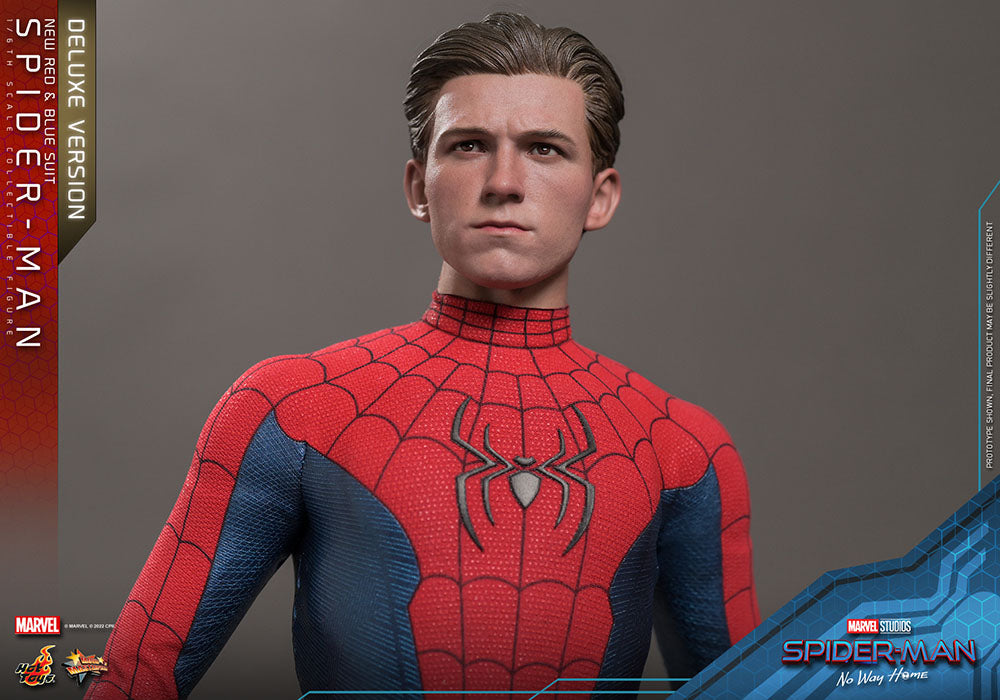 Hot Toys Spider-Man No Way Home Spider-Man (New Red and Blue Suit) (Deluxe Version) 1/6 Actionfigur Movie Masterpiece