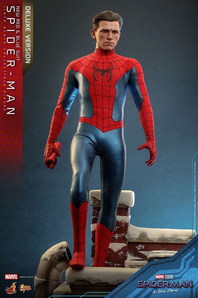 Hot Toys Spider-Man No Way Home Spider-Man (New Red and Blue Suit) (Deluxe Version) 1/6 Actionfigur Movie Masterpiece