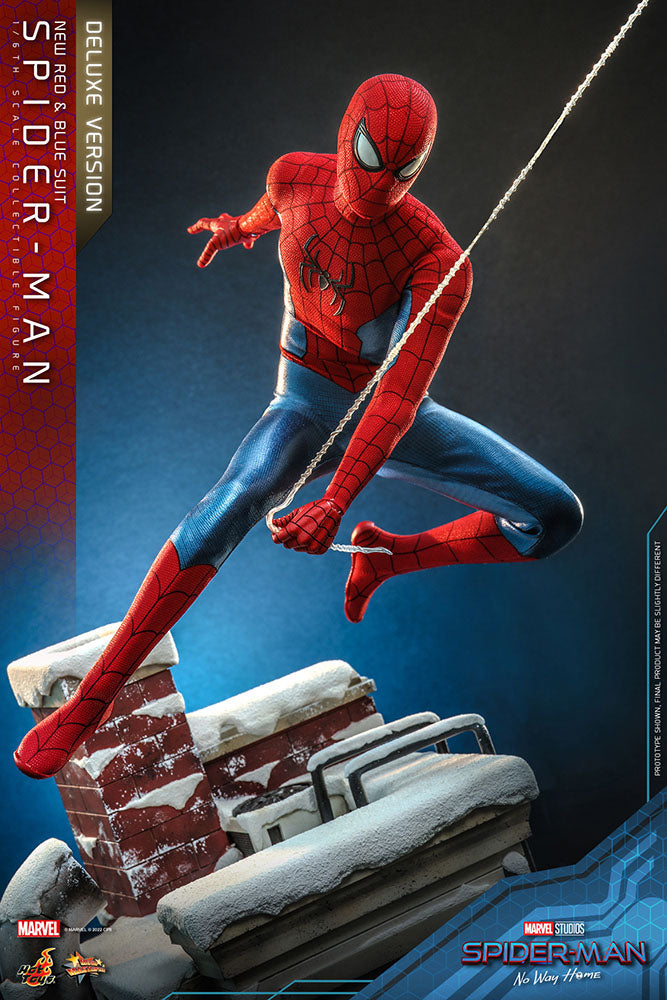 Hot Toys Spider-Man No Way Home Spider-Man (New Red and Blue Suit) (Deluxe Version) 1/6 Actionfigur Movie Masterpiece