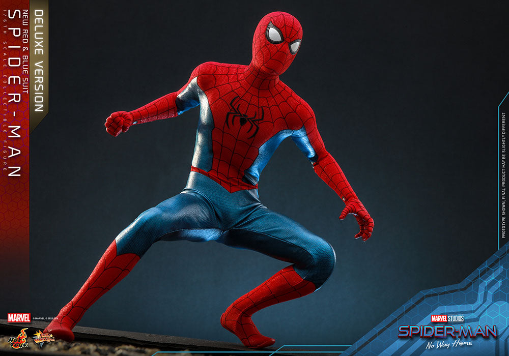 Hot Toys Spider-Man No Way Home Spider-Man (New Red and Blue Suit) (Deluxe Version) 1/6 Actionfigur Movie Masterpiece