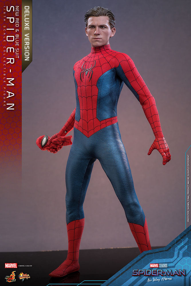 Hot Toys Spider-Man No Way Home Spider-Man (New Red and Blue Suit) (Deluxe Version) 1/6 Actionfigur Movie Masterpiece