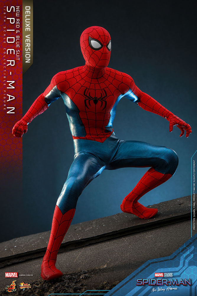 Hot Toys Spider-Man No Way Home Spider-Man (New Red and Blue Suit) (Deluxe Version) 1/6 Actionfigur Movie Masterpiece