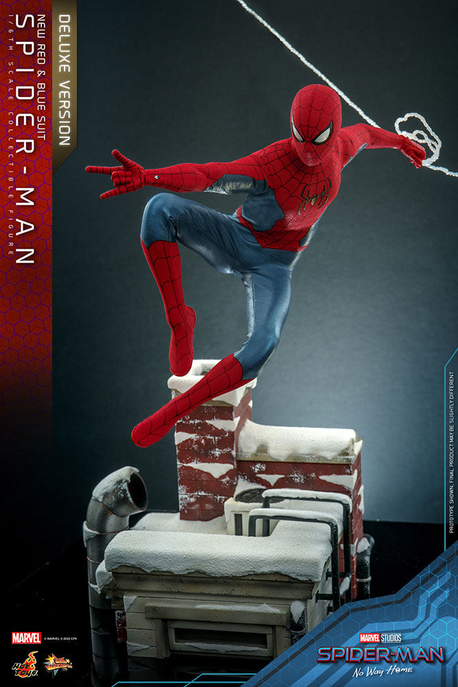 Hot Toys Spider-Man No Way Home Spider-Man (New Red and Blue Suit) (Deluxe Version) 1/6 Actionfigur Movie Masterpiece