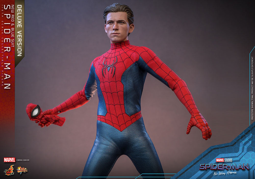 Hot Toys Spider-Man No Way Home Spider-Man (New Red and Blue Suit) (Deluxe Version) 1/6 Actionfigur Movie Masterpiece