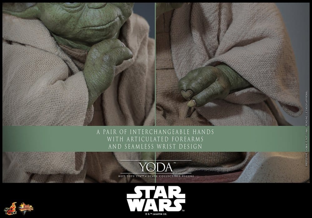 Hot Toys Star Wars: Die Rache der Sith Movie Masterpiece Actionfigur 1/6 Yoda 14 cm