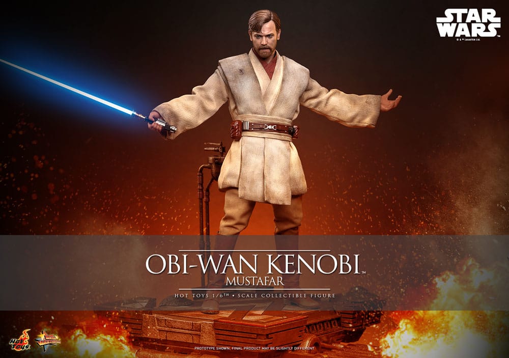 Hot Toys Star Wars Episode III Die Rache der Sith Obi-Wan Kenobi Mustafar 1/6 Actionfigur