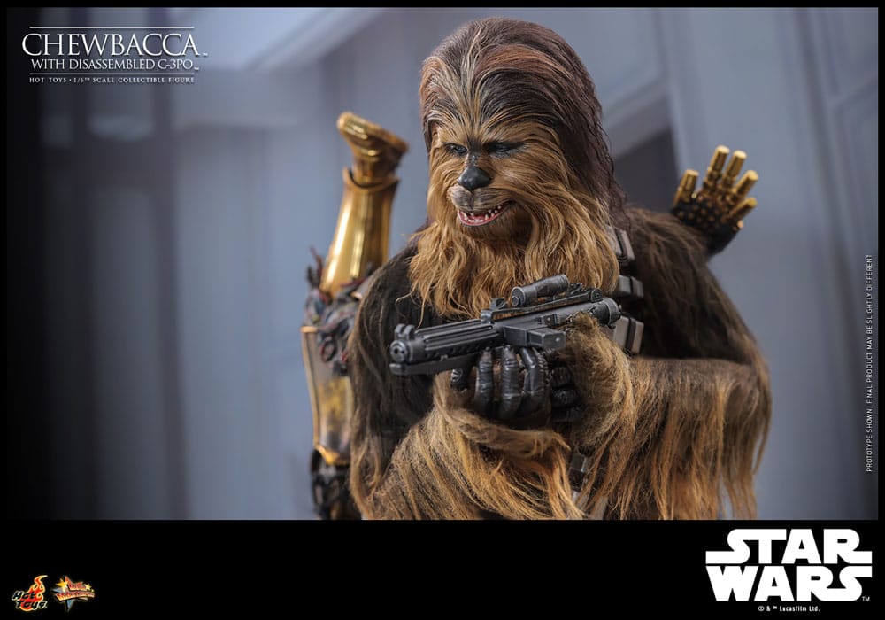 Hot Toys Star Wars Episode V Chewbacca with Disassembled C-3PO 1/6 Actionfigur