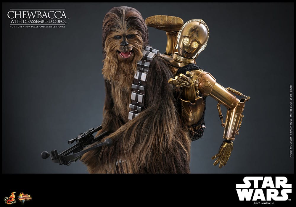 Hot Toys Star Wars Episode V Chewbacca with Disassembled C-3PO 1/6 Actionfigur