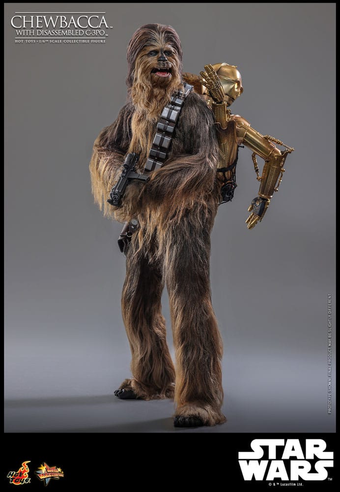 Hot Toys Star Wars Episode V Chewbacca with Disassembled C-3PO 1/6 Actionfigur