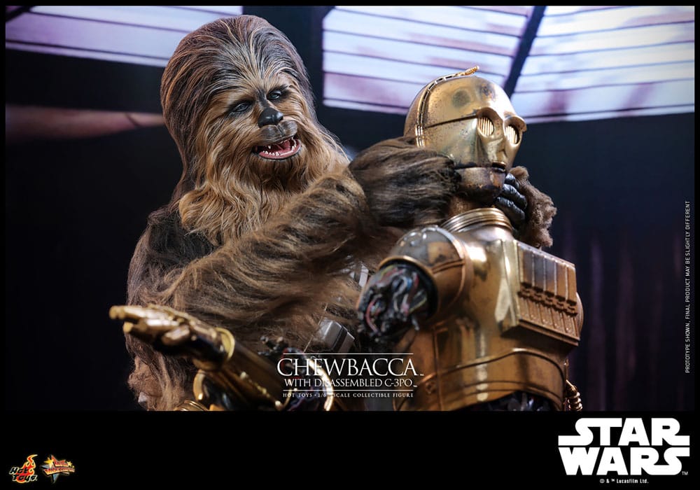 Hot Toys Star Wars Episode V Chewbacca with Disassembled C-3PO 1/6 Actionfigur